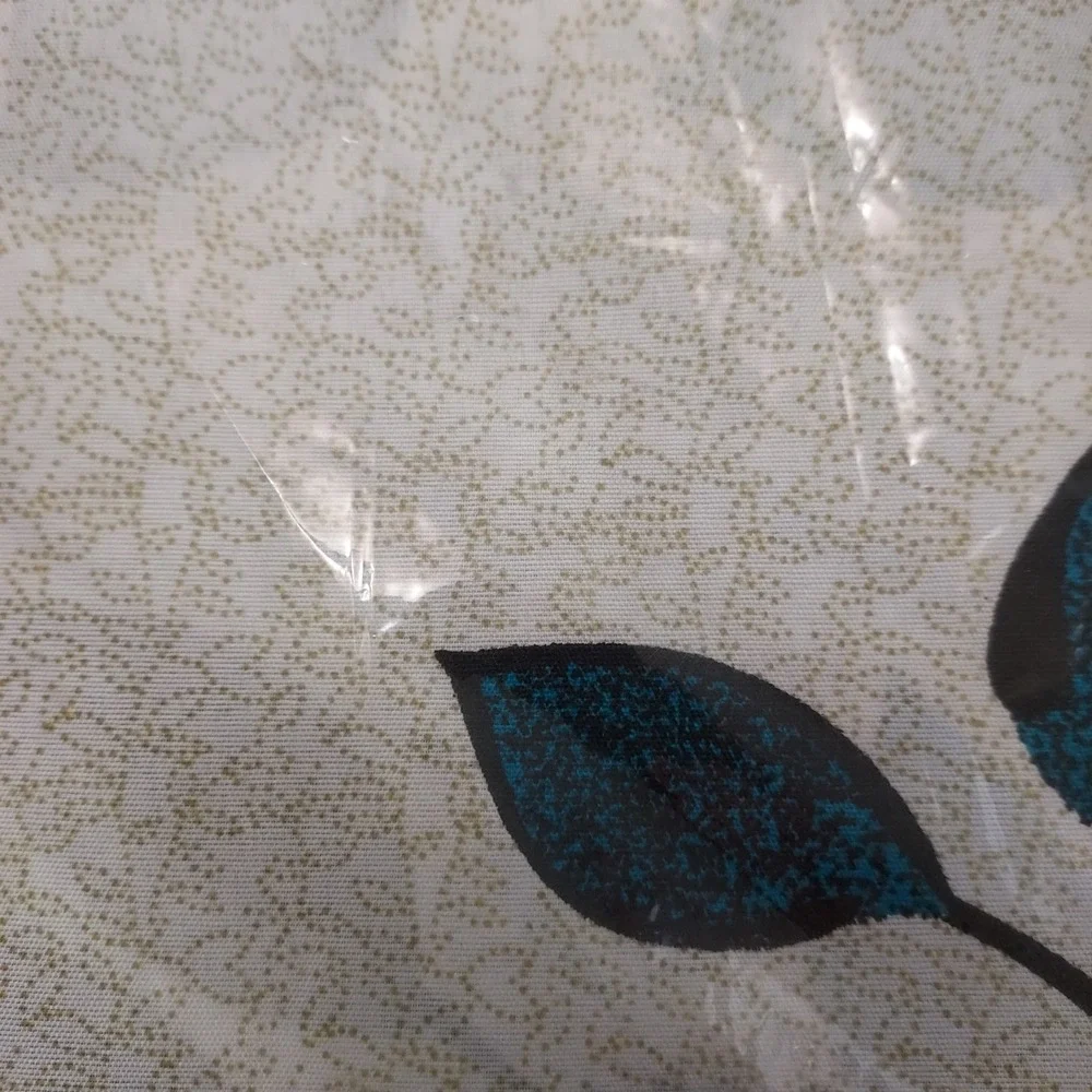 King Duvet Cover Shams Bed Set Botanical Leaf Vine Print White Black Teal NEW